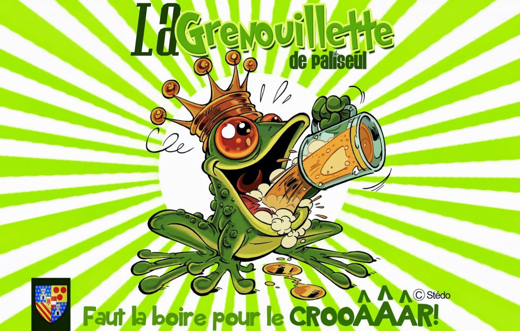 La bière artisanale La Grenouillette, illustrée par Stédo, dessinateur de BD originaire de Paliseul